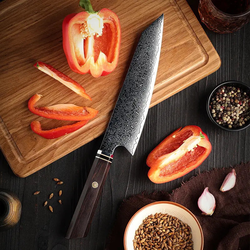 Damastmesser Kiritsuke Ebenholzgriff