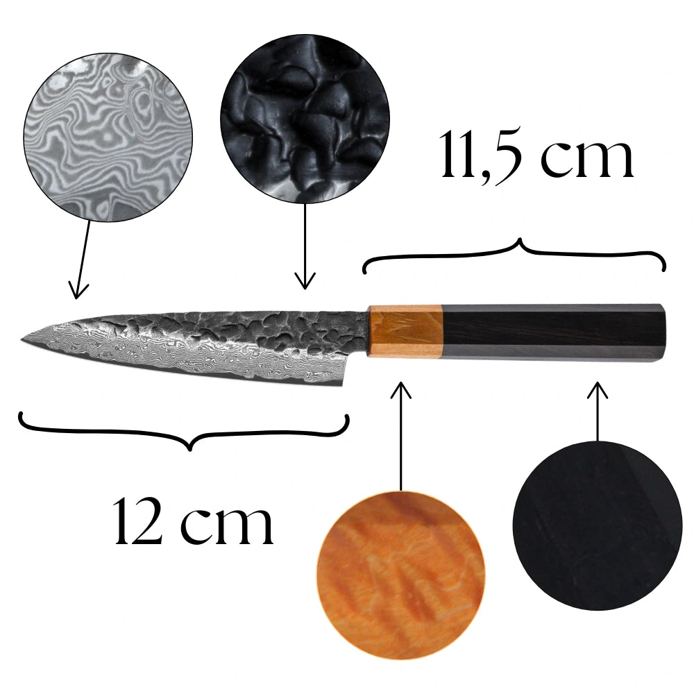 Allzweckmesser Ebenholz Wurzel Griff Detail