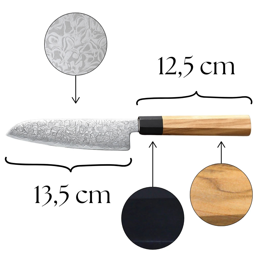 Allzweckmesser Olive Bueffelhorn Griff Detail