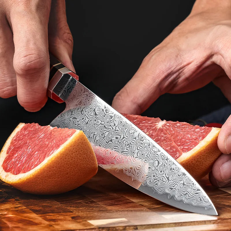Damast Allzweckmesser 5 Zoll Ebenholzgriff komplett