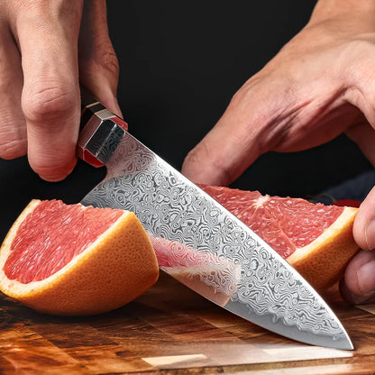 Damast Allzweckmesser 5 Zoll Ebenholzgriff komplett