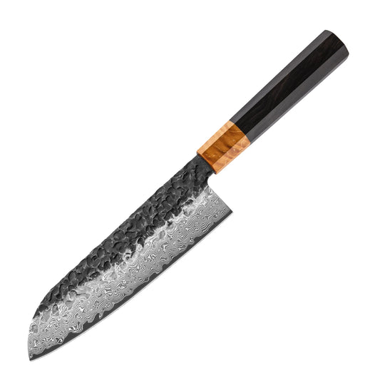 Damast Küchenmesser 7 Zoll Ebenholgriff