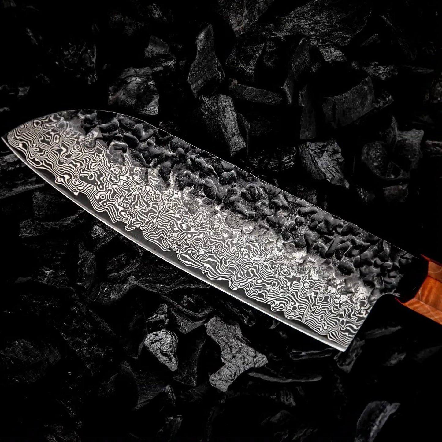 Damast Küchenmesser 7 Zoll Ebenholgriff