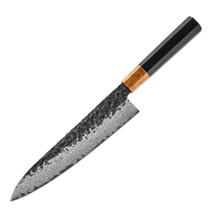 Damast Küchenmesser 8 Zoll Holzgriff