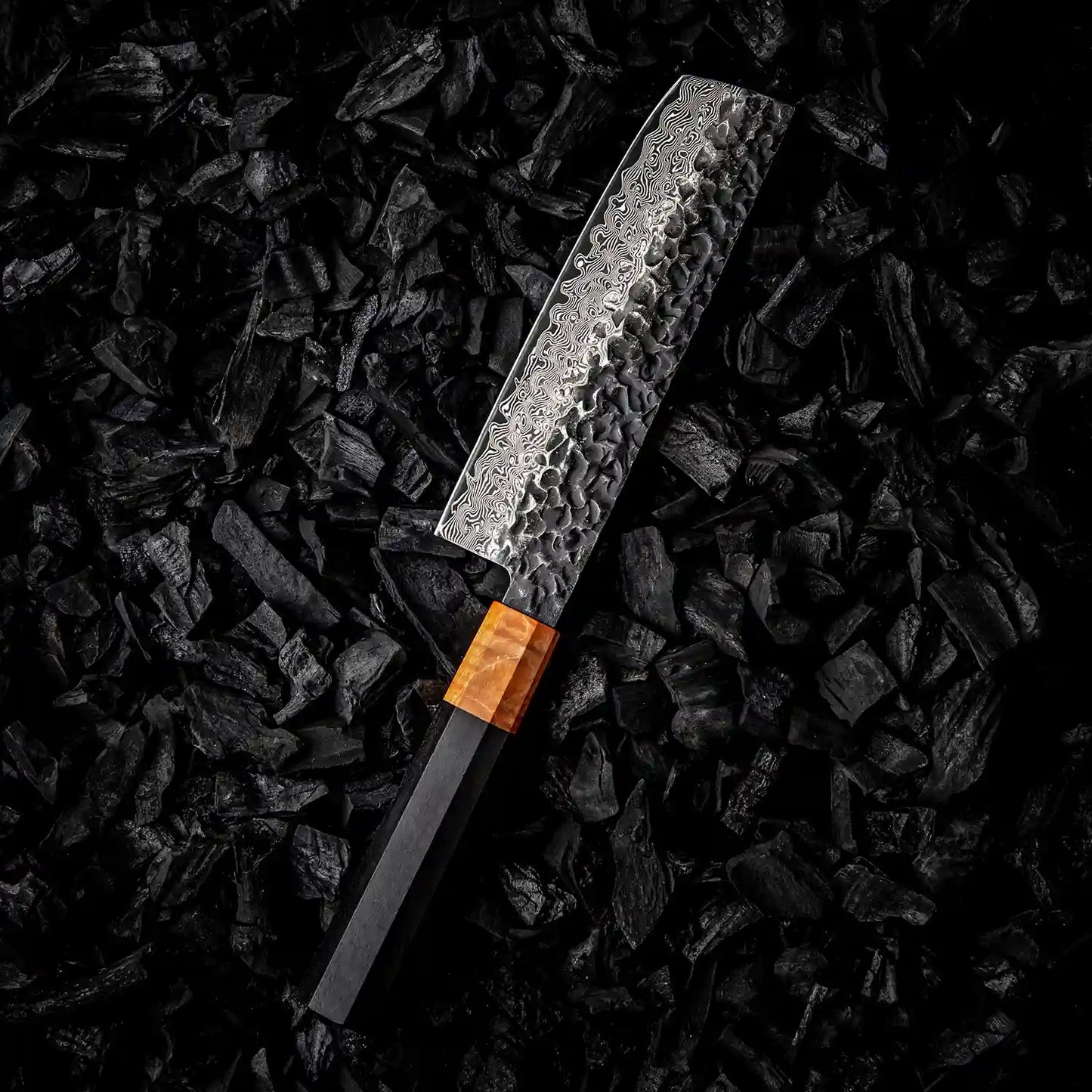 Damast Küchenmesser Beil Nakiri 6,5 Zoll Holzgriff