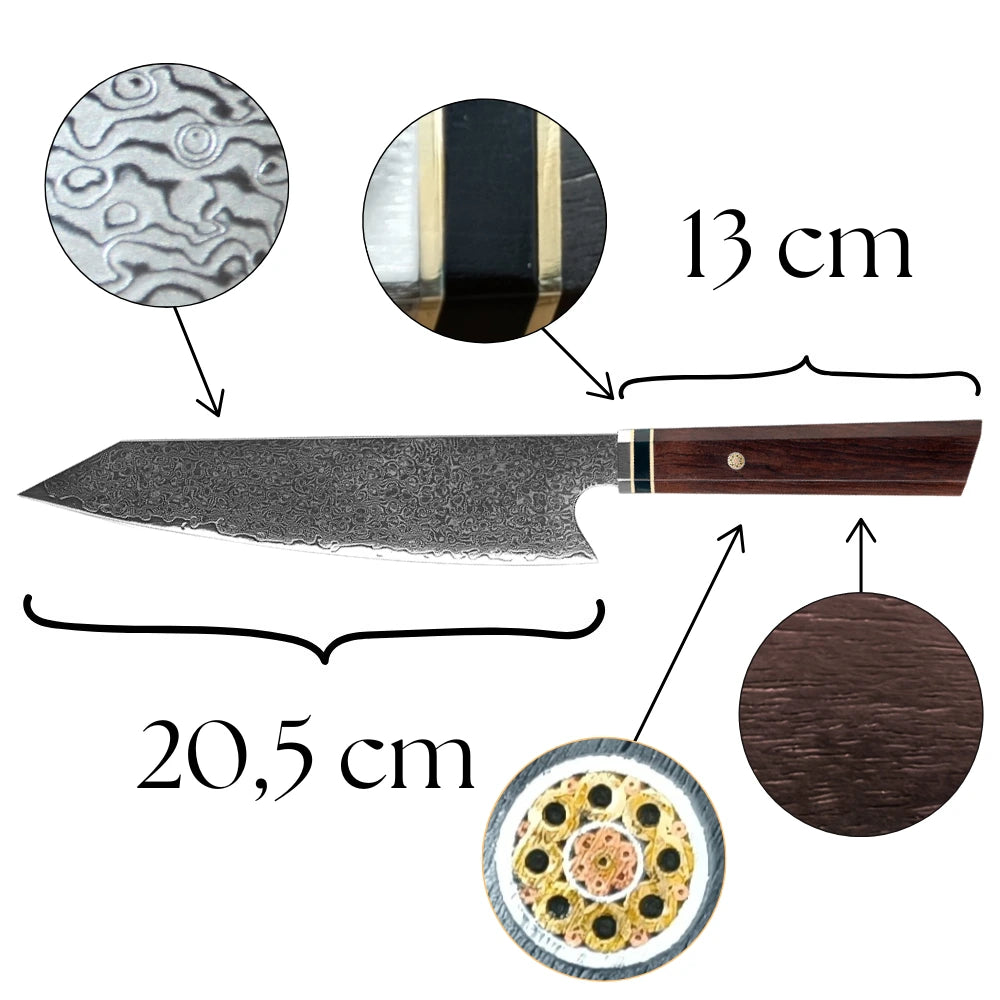 Kiritsuke Ebenholzgriff Detail Highlights