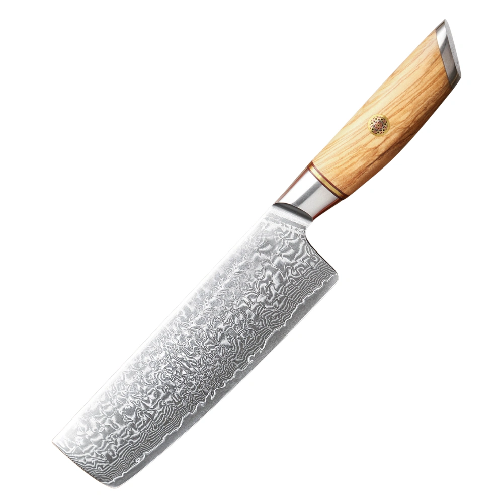 Nakiri Damastmesser 7 Zoll mit Olivenholzgriff