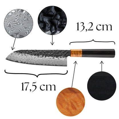 Santoku Ebenholz Wurzel Griff Detail